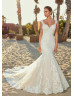 Beaded Ivory Lace Organza Wedding Dress Beaded Ivory Lace Organza Wedding Dress